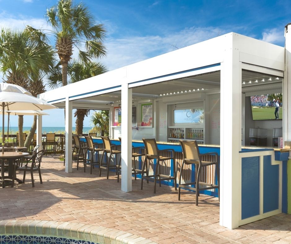 Oceanfront pool bar at Caribbean Resort