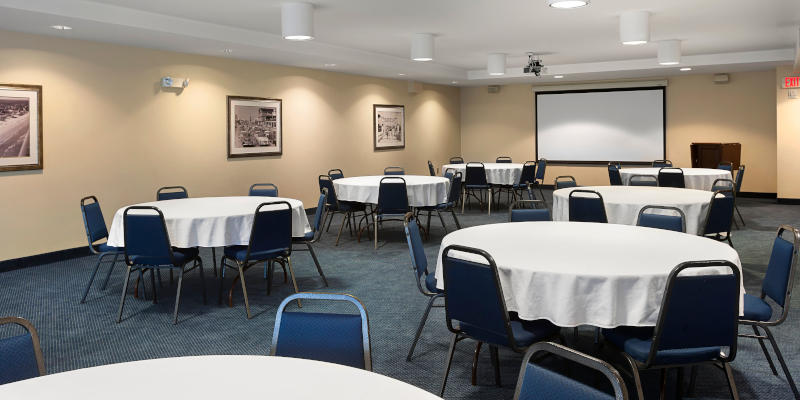 Conference room with round tables