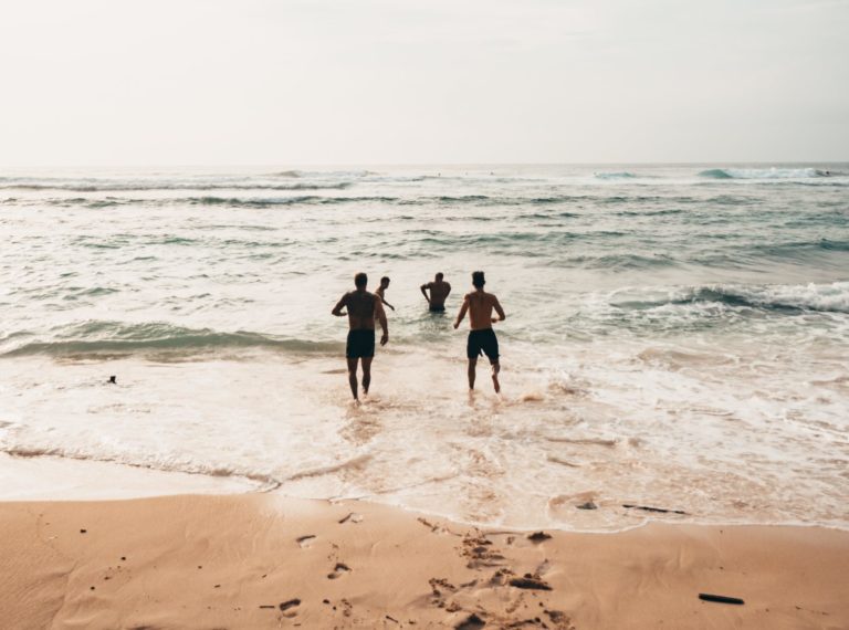 Kinds Playing on beach