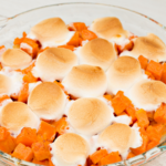 Sweet Potato Casserole with marshmallows on top
