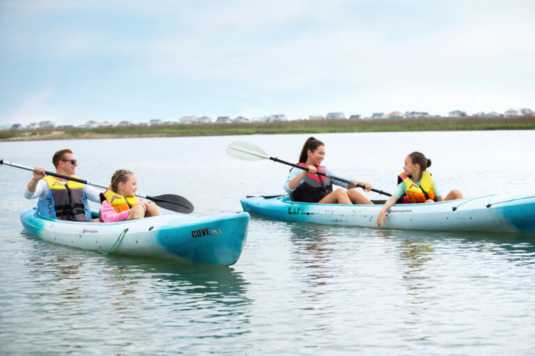 family in a kayak