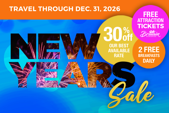 New Year's Sale - Save 30% + 2 Free Breakfasts Daily