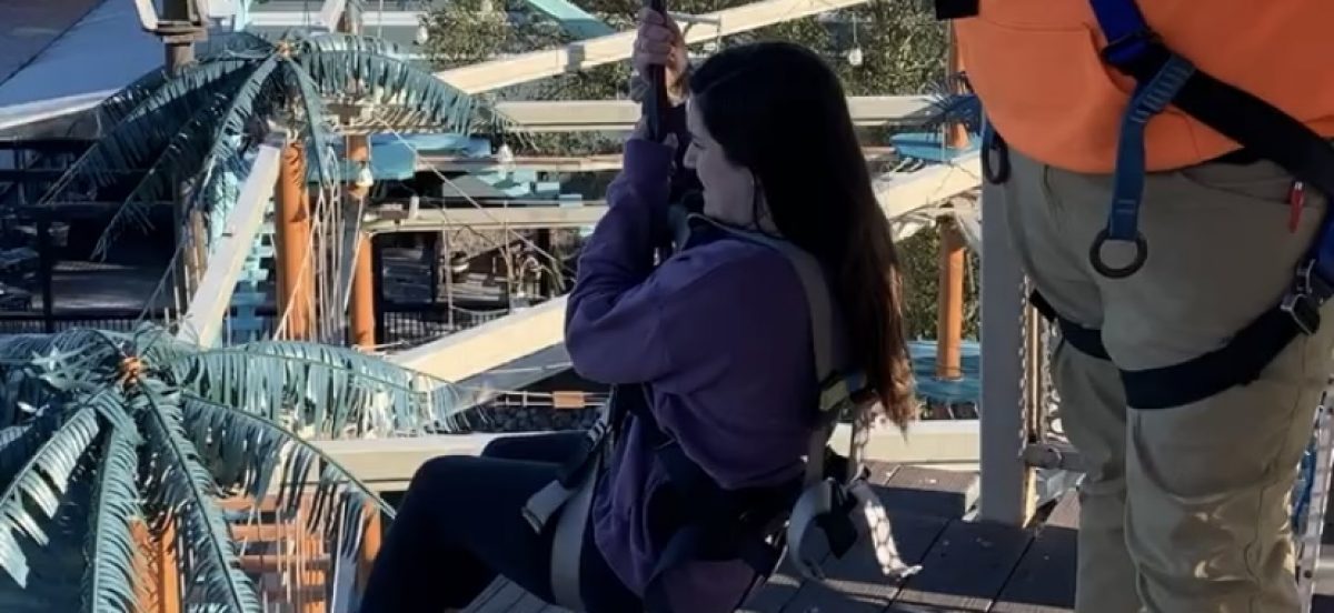 Girl Ziplining